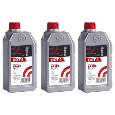 3x Brake Fluid DOT4 0.5L 500mL Bottle 1500 Viscosity at -40C Degrees ...