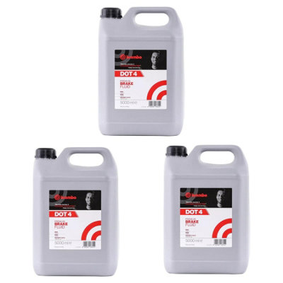 3x Brake Fluid DOT4 5L5 Litres Tank 1500 Viscosity at -40C Degrees ...