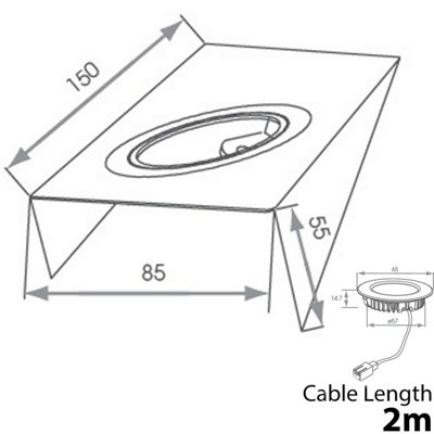 3x BRUSHED NICKEL Wedge Surface Under Cabinet Kitchen Light & Driver Kit - Warm White LED