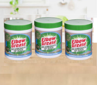 3x Elbow Grease Bicarbonate Of Soda Natural Household Cleaner All Purpose 500g