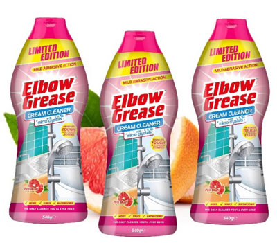 3x Elbow Grease Cream Cleaner Pink Blush Mild Abrasive All Purpose Cleaner 540g