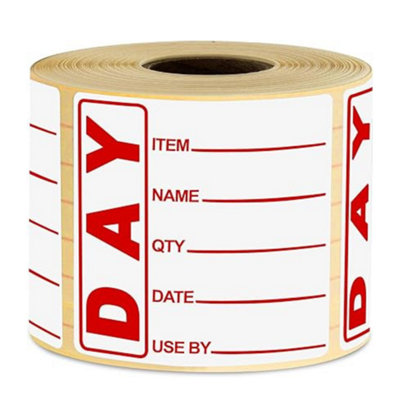 3x Food Labels Roll Use By 500 Stickers 50x75mm Writable Freezer and ...