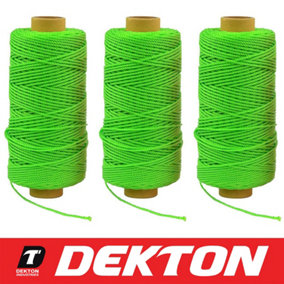 3x Green 70M Builders Building Brick Laying Measuring Masonry Rope String Line