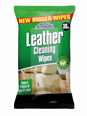 3x Leather Cleaning Wipes For Cars Leather Wet Wipes Cleans and Protects 30pk - 3