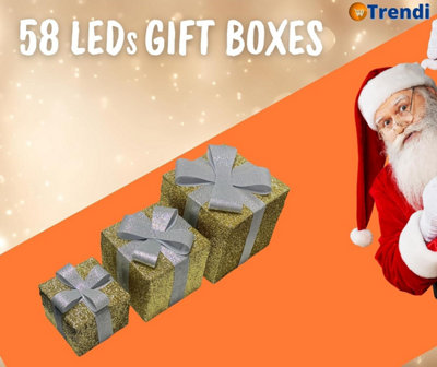 パク・ボゴム Christmas Eve ボックスセットとペンライト 3X Light Up Boxes Christmas Gift Box Set with 58 LED Warm White Lights