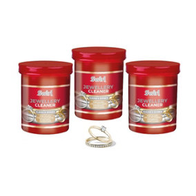 3x Liquid Jewellery Cleaner With Basket Cleans & Shines Silver Gold Diamonds 145ml