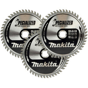 3x Makita B-56708 165mm x 20 48 Teeth Cordless Plunge Saw Blade DSP600 SP6000