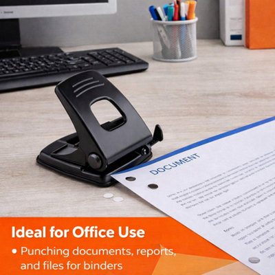 3x pack 2 Hole Paper Punch 20 Sheet Capacity Lightweight Compact Metal ...