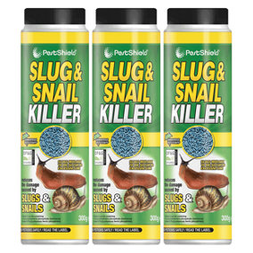 3X PestShield Slug and Snail Killer Mini Blue Pellets Organic Showerproof 3 x 300g