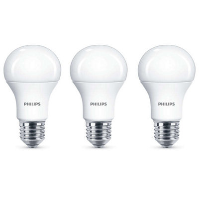 3x Philips LED Frosted E27 75w Warm White Edison Screw Light Bulbs Lamp 1055Lm