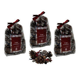 3x Pine Forest Pot Pourri Scented Home Botanicals Aromatic forest Scent 250g Bag