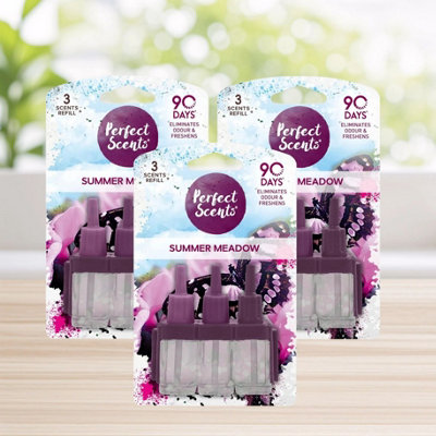 3x Plug In REFILL For Febreze 3Volution Summer Meadow Perfect Scents