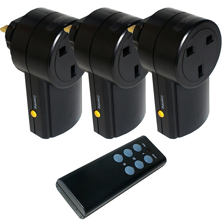 3x Remote Control UK 240V Wireless Mains Socket Switch Adapter