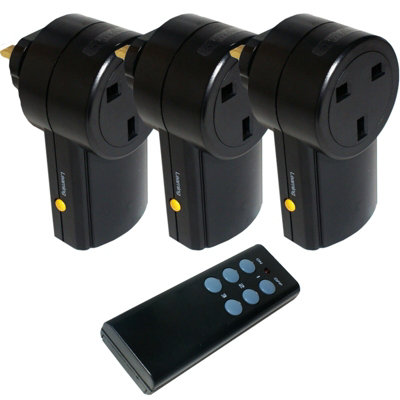 3x Remote Control UK 240V Wireless Mains Socket Switch Adapter Plug In RF