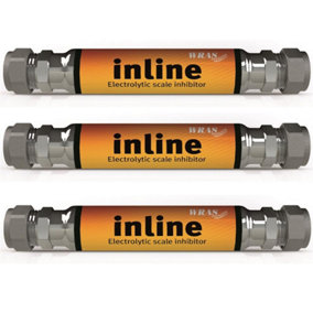 3x Trappex Inline Electrolytic Scale Reducer Inhibitor 15mm Compression WRAS
