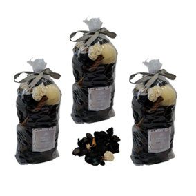3x Vanilla Noir Pot Pourri Scented Home Botanicals Aromatic forest Scent 250g Bag