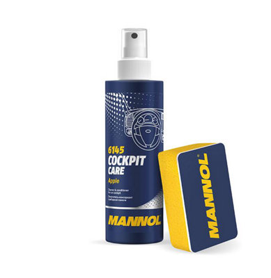 3x250ml Mannol Cockpit/Dashboard Interior Shine Cleaner Apple Scent + Sponge - 7