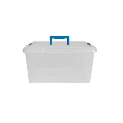 3x3.5L Clippy Plastic Storage Box with Lid & Handle Clear Stackable ...