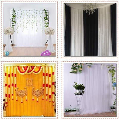 3x3 Metres Ice Silk Backdrop Photography Curtains, White