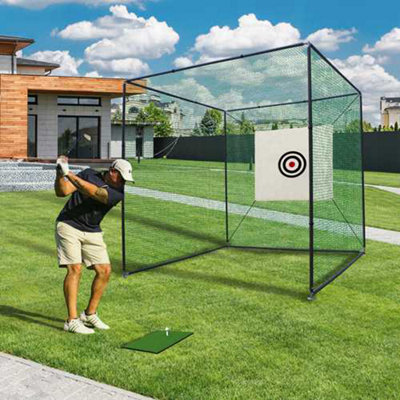3X3M Backyard Golf Practice Swing Hitting Training Cage Mesh Net Bullseye Target