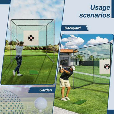 3X3M Backyard Golf Practice Swing Hitting Training Cage Mesh Net Bullseye Target