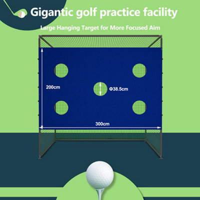 3X3M Backyard Golf Practice Swing Hitting Training Cage Nets 5 Hole Target Sheet - 3