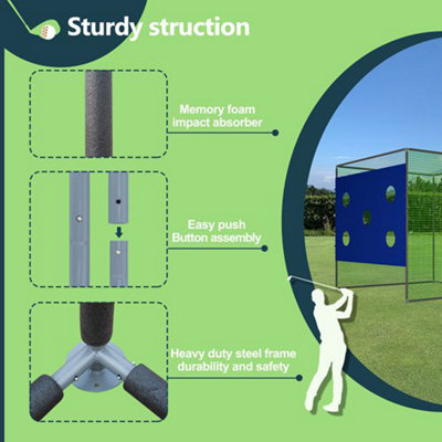 3X3M Backyard Golf Practice Swing Hitting Training Cage Nets 5 Hole Target Sheet - 5
