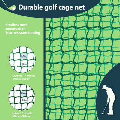 3X3M Backyard Golf Practice Swing Hitting Training Cage Nets 5 Hole Target Sheet - 6