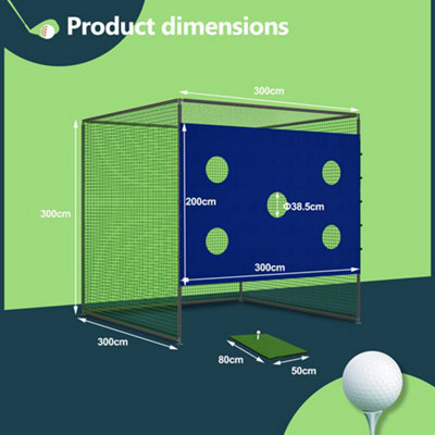 3X3M Backyard Golf Practice Swing Hitting Training Cage Nets 5 Hole Target Sheet - 8