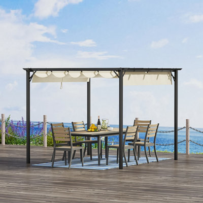 3x3M Metal Pergola with Retractable Roof