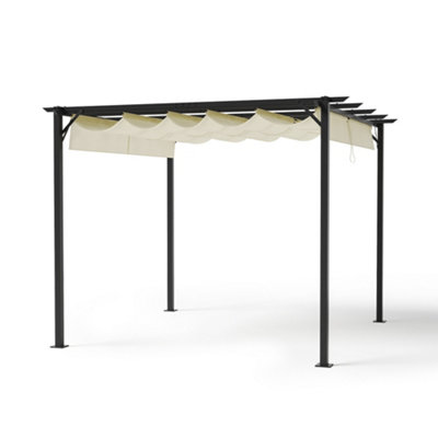 3x3M Metal Pergola with Retractable Roof - 3
