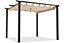 3x3M Metal Pergola with Retractable Roof, Garden Pergola with Sun Shade Canopy-Beige