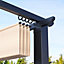 3x3M Metal Pergola with Retractable Roof, Garden Pergola with Sun Shade Canopy-Beige
