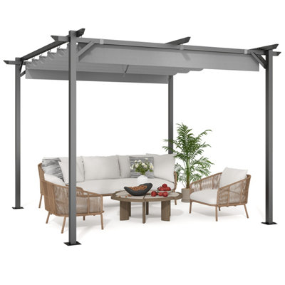 3x3M Metal Pergola with Retractable Roof