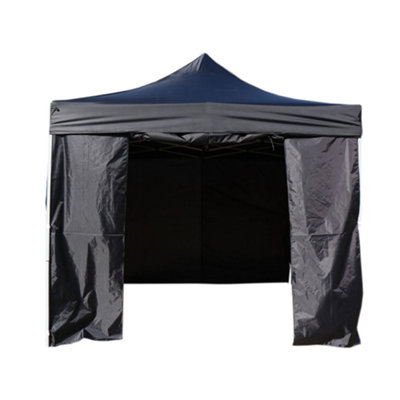 3x3m Pop Up Heavy Duty Gazebo with 4 Sides - Black