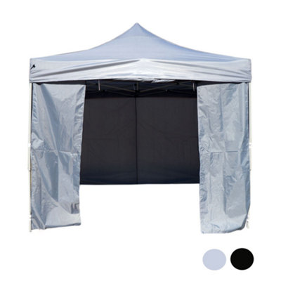 3x3m Pop Up Heavy Duty Gazebo with 4 Sides - Black