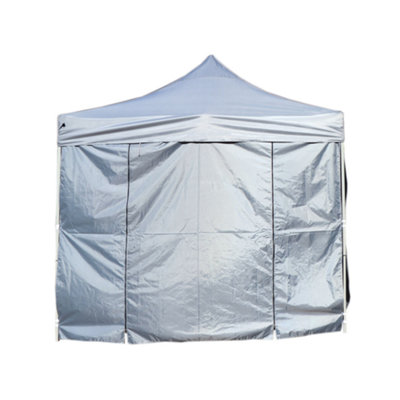 3x3m Pop Up Heavy Duty Gazebo With 4 Sides - Grey - 3