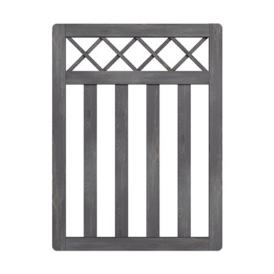 3x4ft Outdoor Grey Cross Top Garden Wooden Gate Fence Gate Yard Patio ...