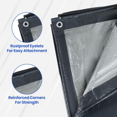 3x5M Multi-Purpose Tarpaulin - GREY - 3