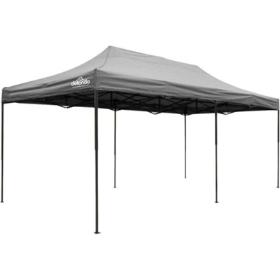 3x6m Pop-Up Gazebo - GREY Heavy Duty Frame & Water Resistant - Garden Pavillion