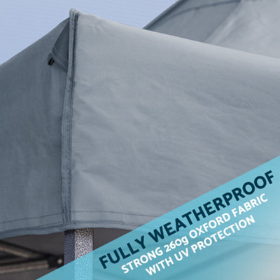 3x6m Pop-Up Gazebo - GREY Heavy Duty Frame & Water Resistant - Garden Pavillion - 3