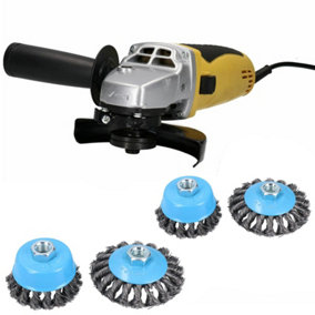 4 1/2" (115mm) Angle Grinder with 4 Pack of Grinding Wheels / Cups