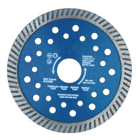 4-1/2in Dry and Wet Cutting Disc for Porcelain Ceramic Granite Marble Stone Brick
