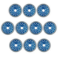 4-1/2in Dry and Wet Turbo Cutting Disc for Porcelain Ceramic Granite Marble 10pk