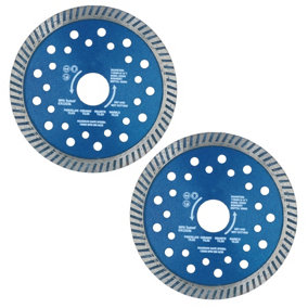 4-1/2in Dry and Wet Turbo Cutting Disc for Porcelain Ceramic Granite Marble 2pk