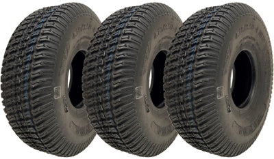 4.10/3.50-4 Lawnmower Grass Multi Turf Tyres 4ply Tubeless Wanda P332 (Set of 3)