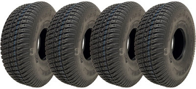4.10/3.50-4 Lawnmower Grass Multi Turf Tyres 4ply Tubeless Wanda P332 (Set of 4)