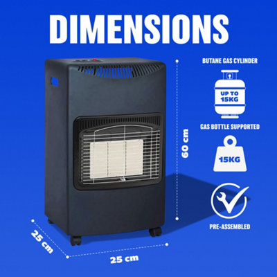 4.2Kw Gas Heater Free Standing Gas Heater Portable Heater With With Wheels  Comes + Hose And Regulator | DIY at Bu0026Q