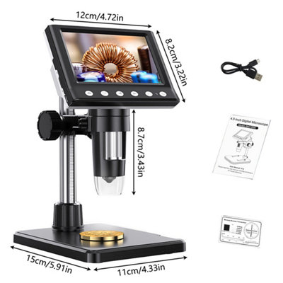 4.3 Inch LCD Digital Microscope, 1000X Magnification USB Coin ...