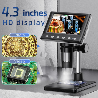 4.3 Inch LCD Digital Microscope, 1000X Magnification USB Coin ...